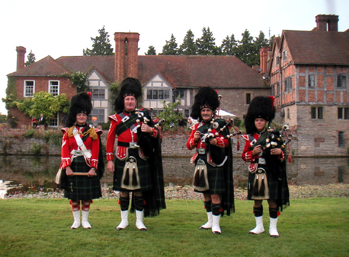 August 2002. Birtsmorton Court - Worcestershire - Miniband for a Birthday Party - names show when mouse placed on head